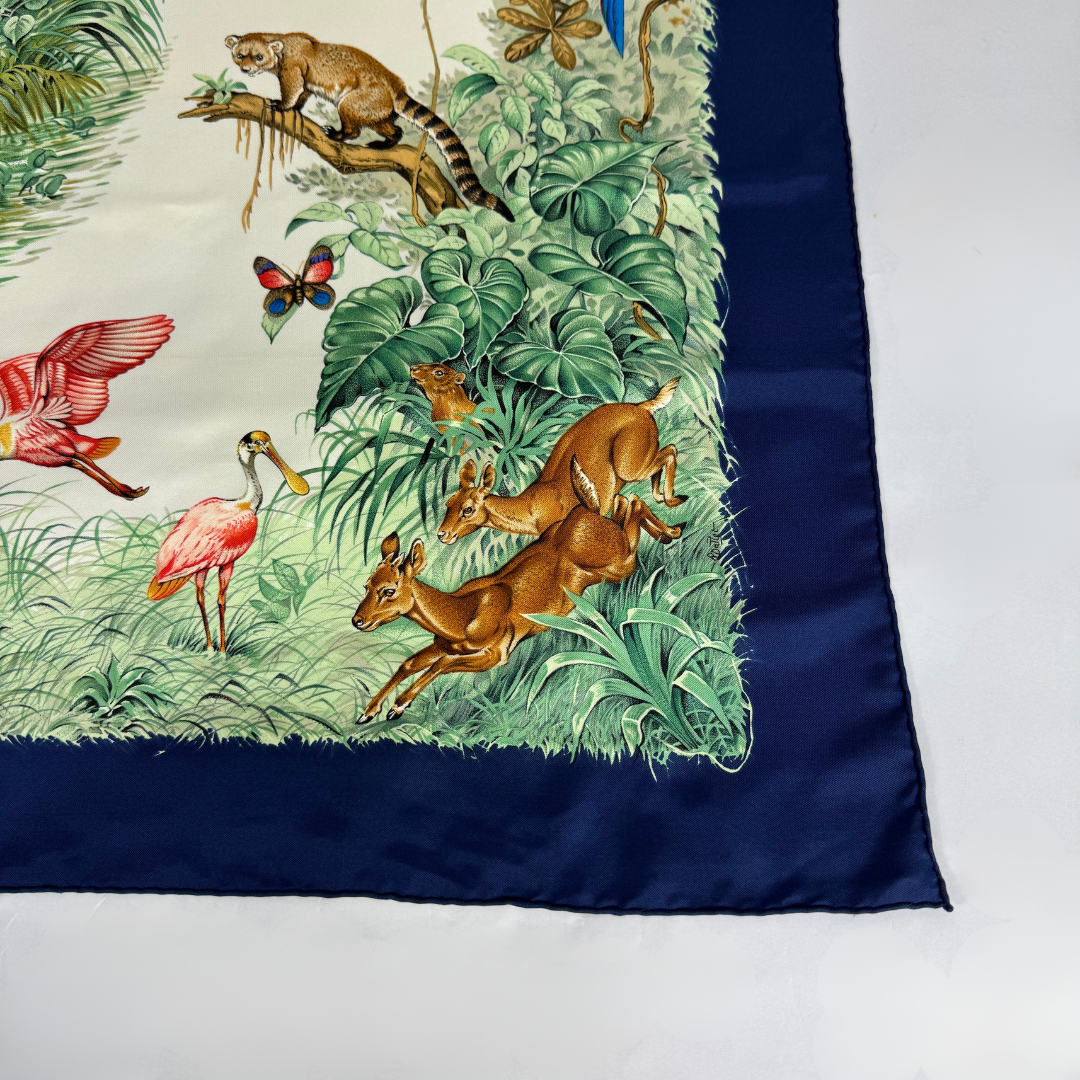 Hermes scarf on white background
