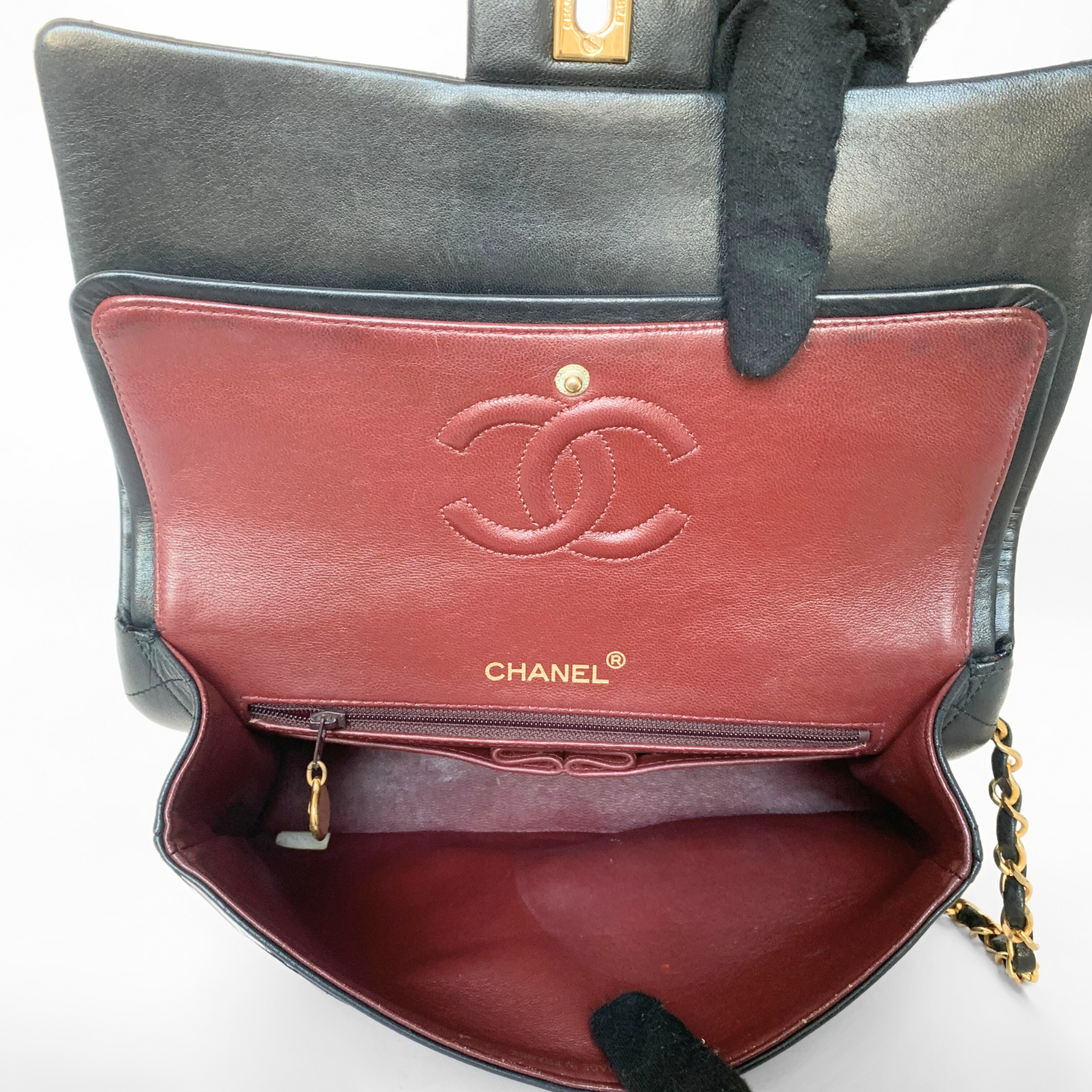Chanel Classic Flap Bag Medium Tall Lambskin Leather