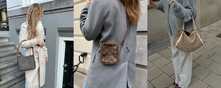 Vintage Desinger Bags Gucci Louis Vuitton Grey