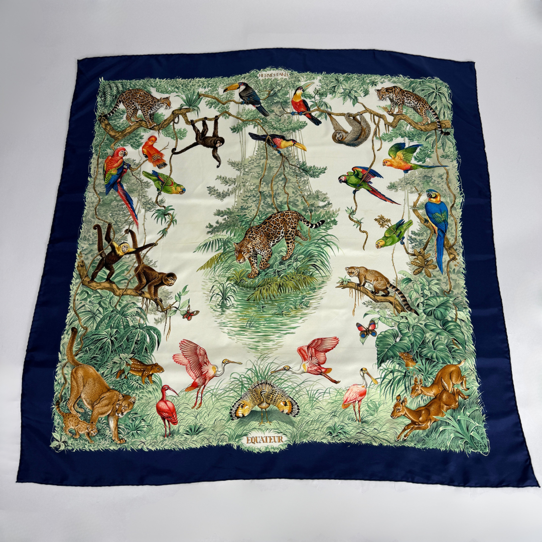 Hermes scarf on white background
