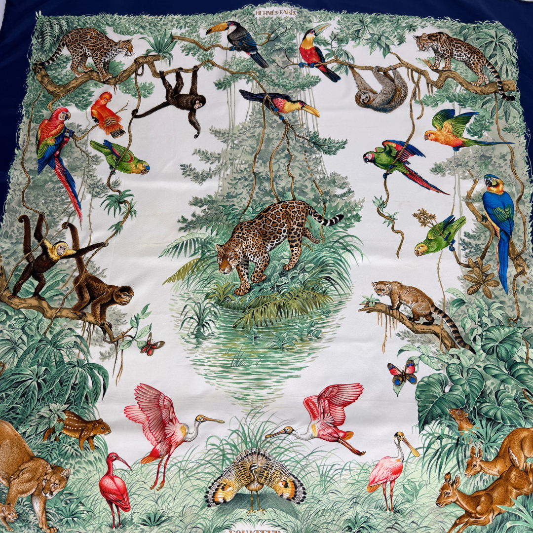 Hermes scarf on white background