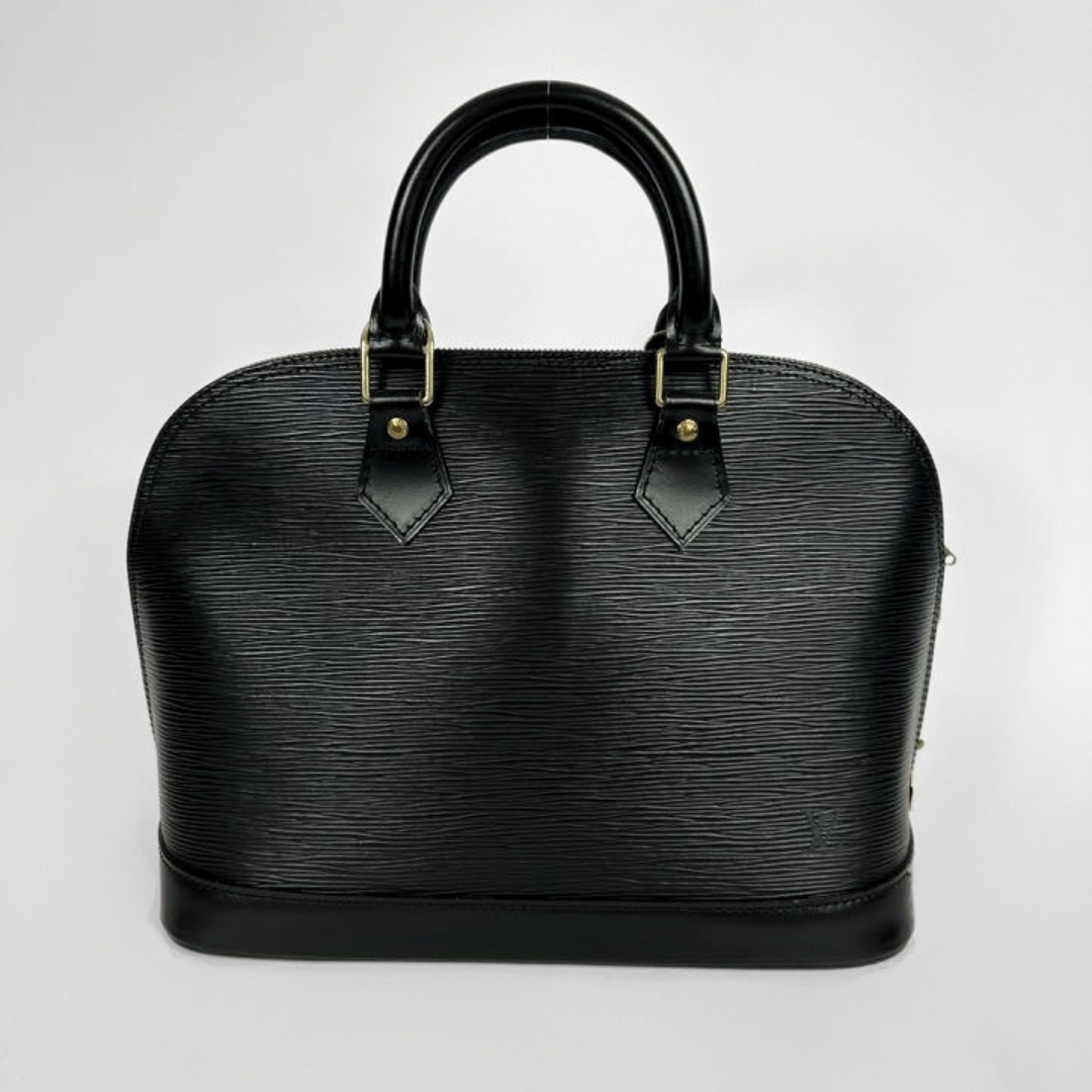 Louis Vuitton Alma in Black Epi Leather on a white