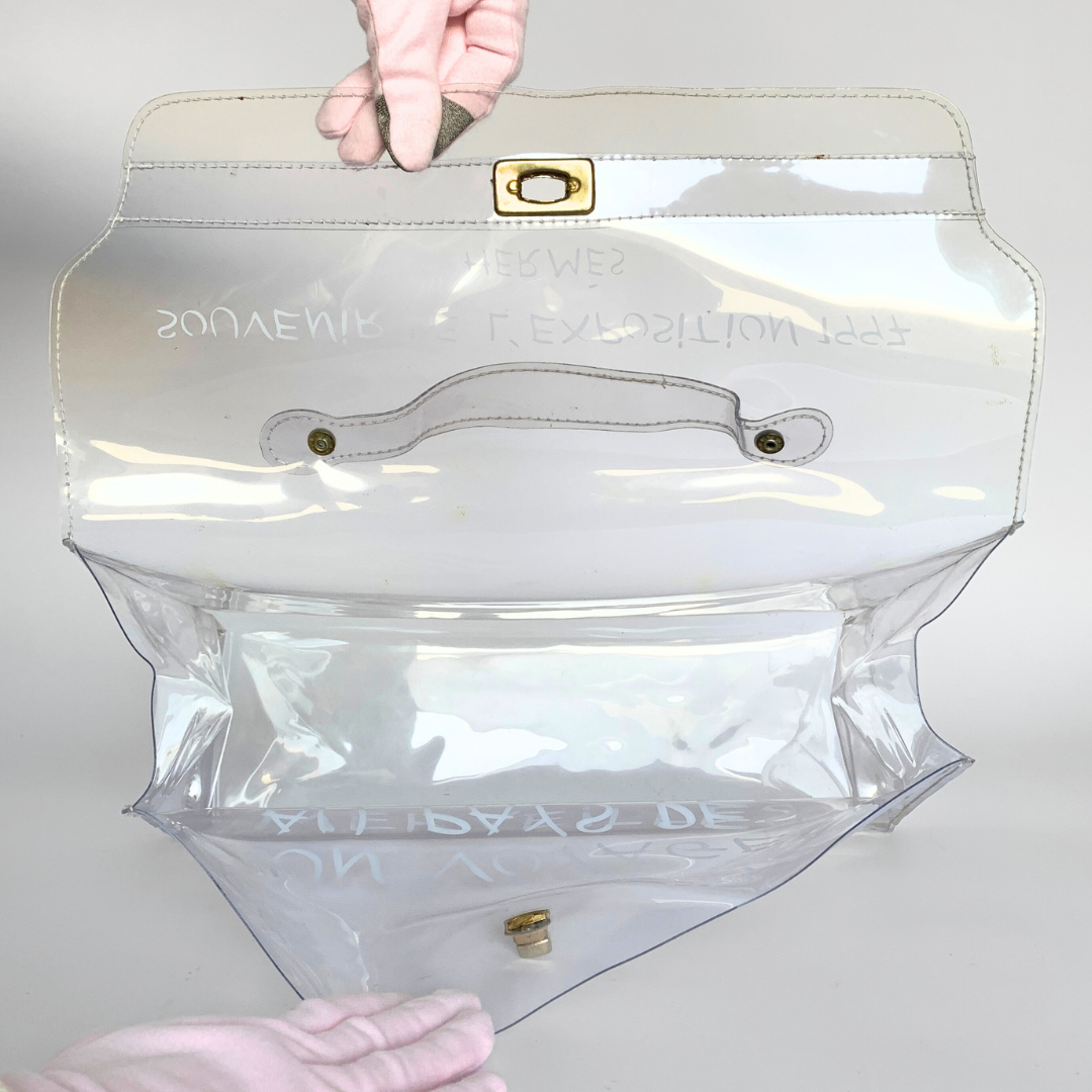 Herm&egrave;s Herm&egrave;s Kelly 40 Transparent Vinyl - Handbags - Etoile Luxury Vintage