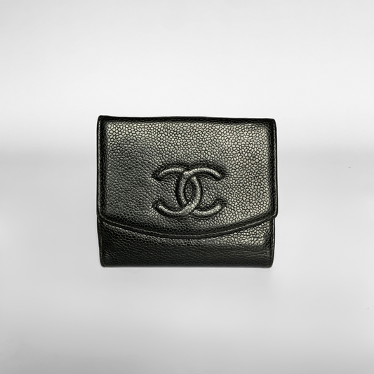 Chanel Chanel CC Wallet Small Black Caviar Leather - Wallets - Etoile Luxury Vintage