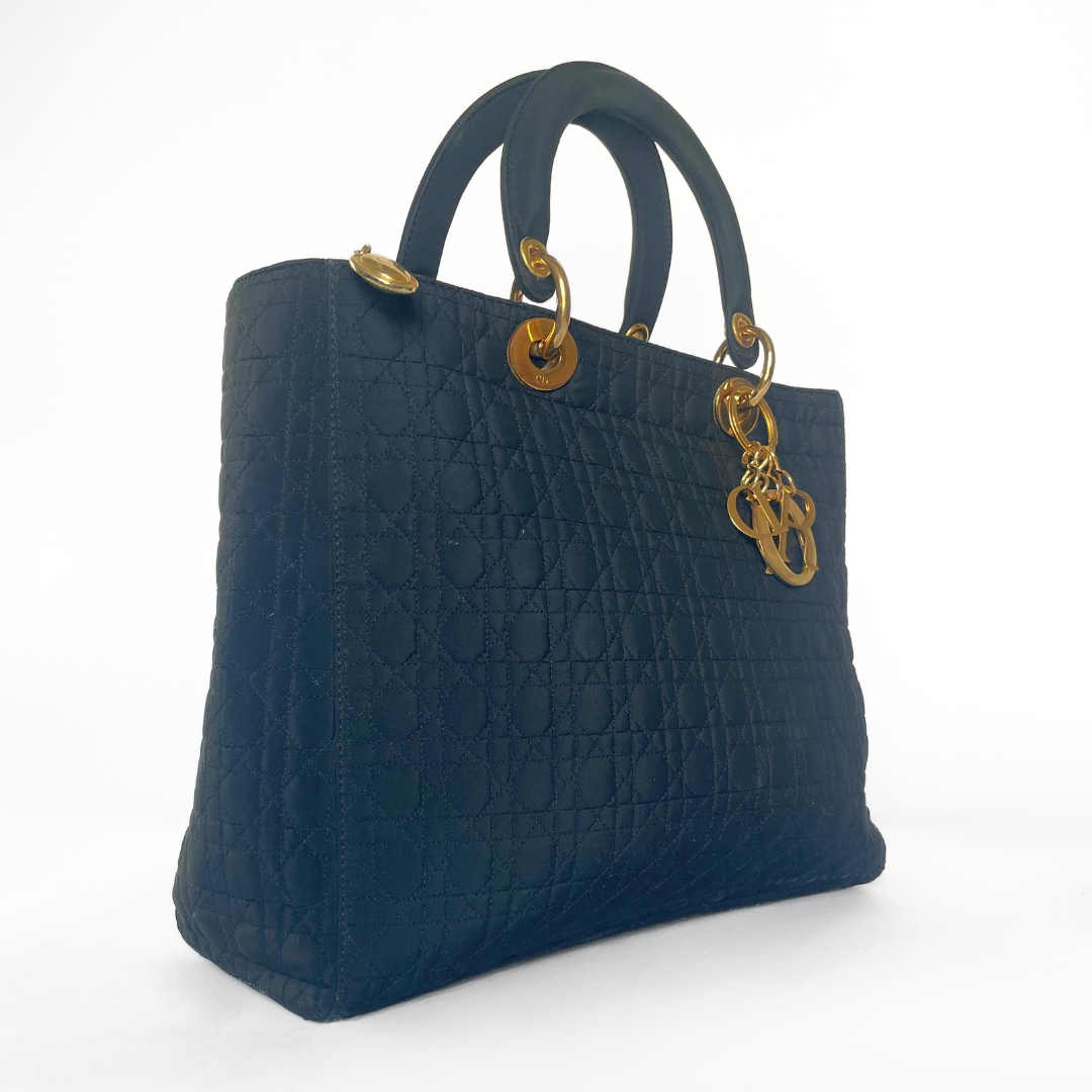 Dior Lady Dior GM Cannage Microfiber