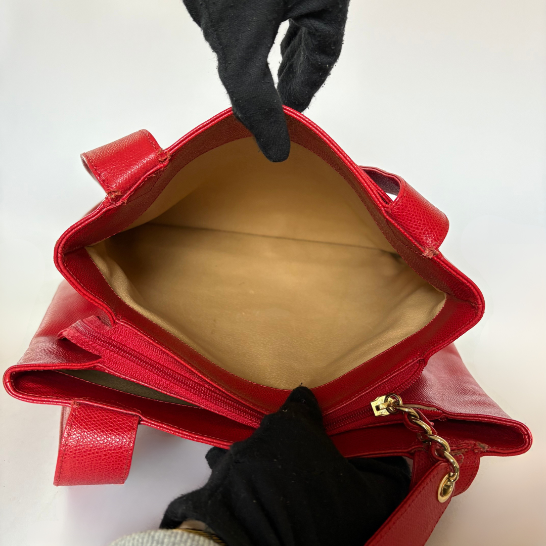 Chanel Big Shopper Red Leather