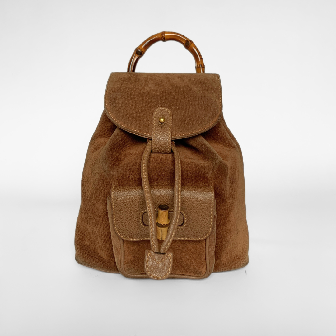 Gucci Gucci Bamboo Backpack Small Suede Leather - Backpacks - Etoile Luxury Vintage