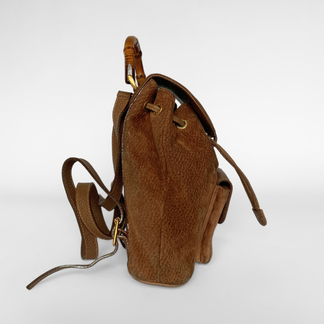 Gucci Gucci Bamboo Backpack Small Suede Leather - Backpacks - Etoile Luxury Vintage