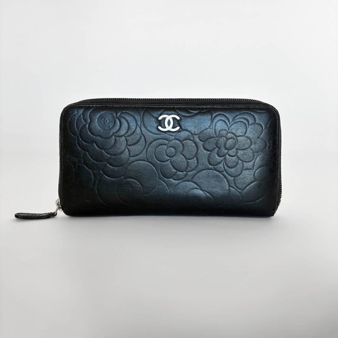 Chanel Camelia Wallet Large Lambskin Leather