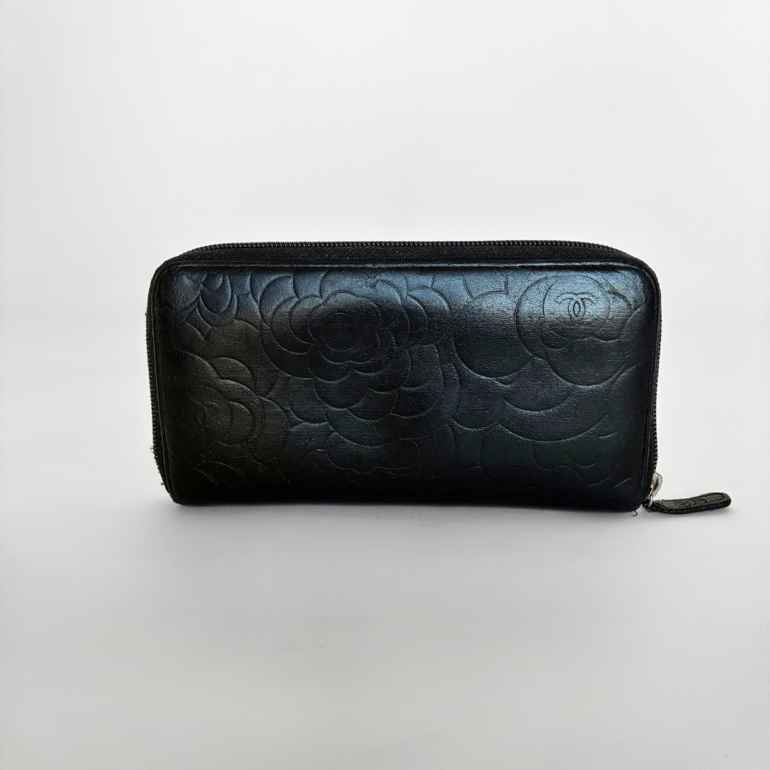 Chanel Camelia Wallet Large Lambskin Leather