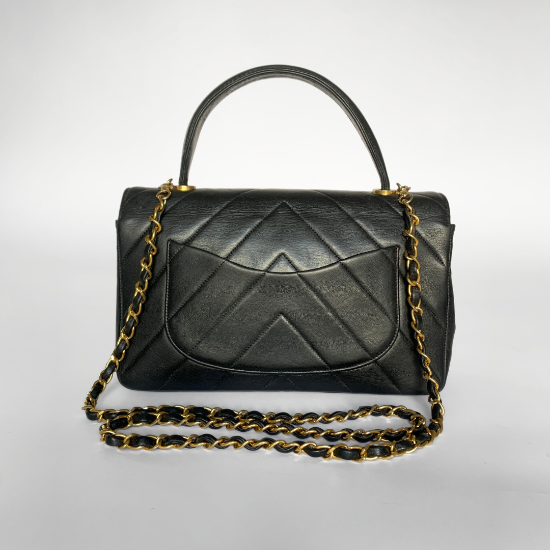 Chanel Chanel Coco Top Handle Bag Chevron Lambskin Leather - Crossbody bags - Etoile Luxury Vintage