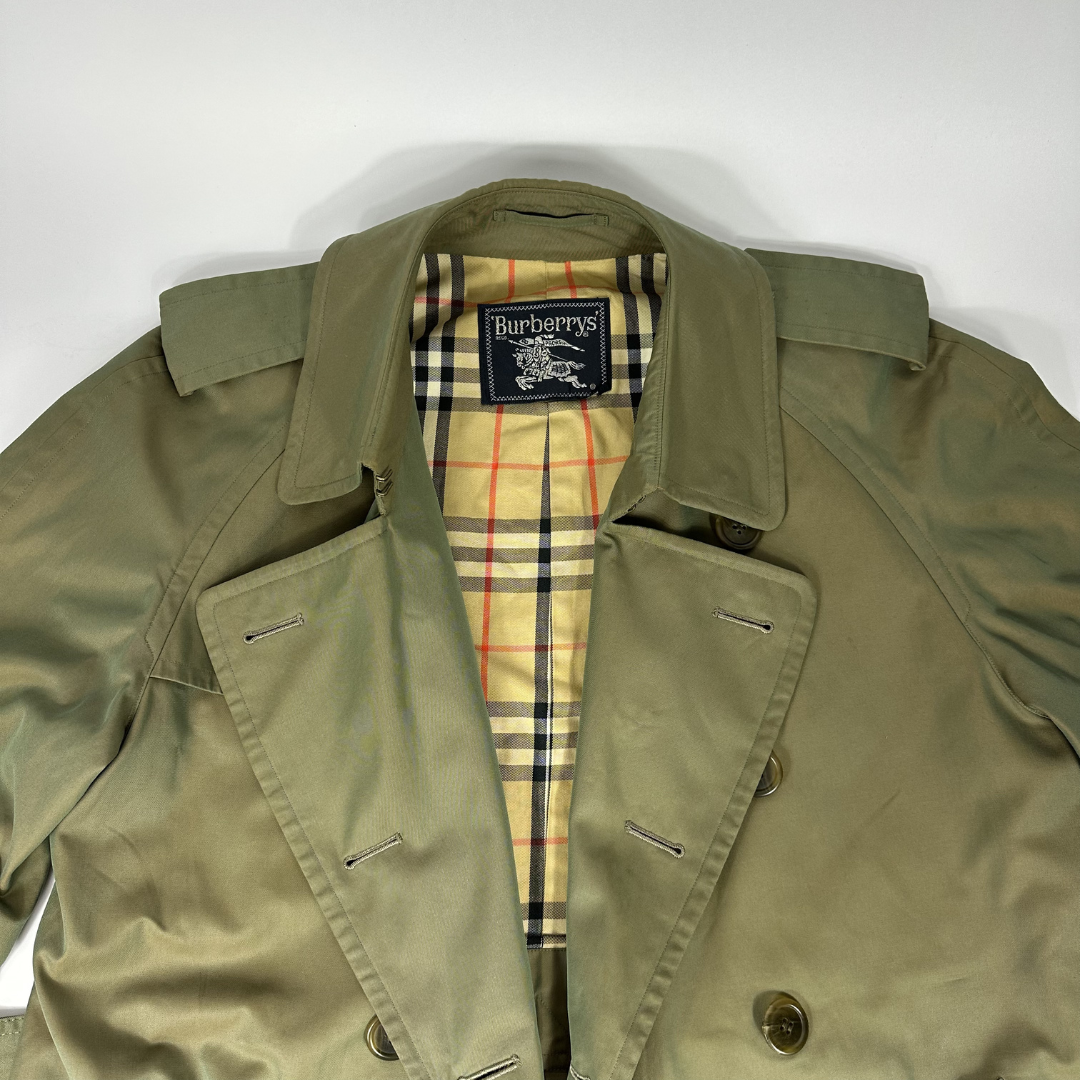 Burberry coat on white background