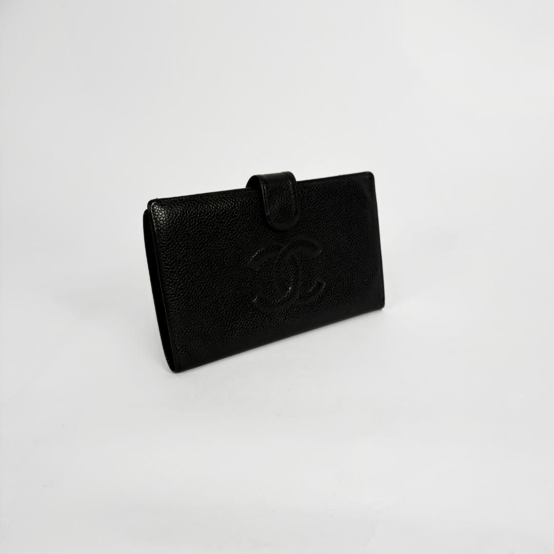 Chanel Wallet large Caviar on white background