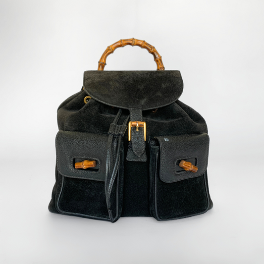 Gucci Gucci Bamboo Backpack Large Leather Suede - Backpacks - Etoile Luxury Vintage