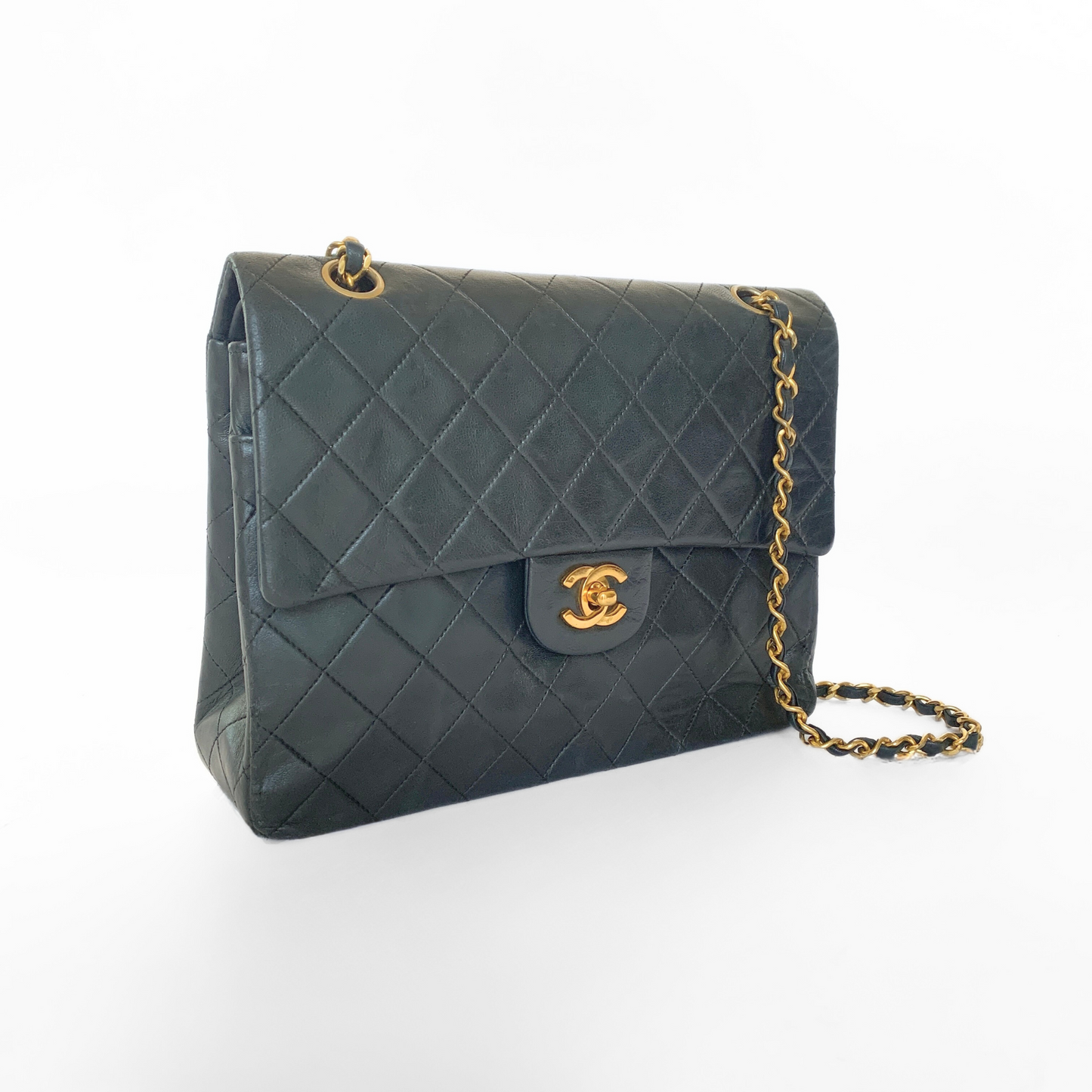 Chanel Classic Flap Bag Medium Tall Lambskin Leather