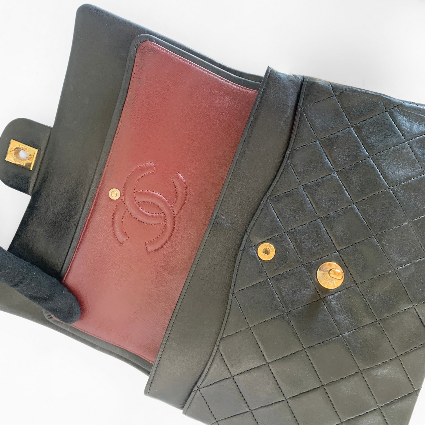 Chanel Classic Flap Bag Medium Tall Lambskin Leather