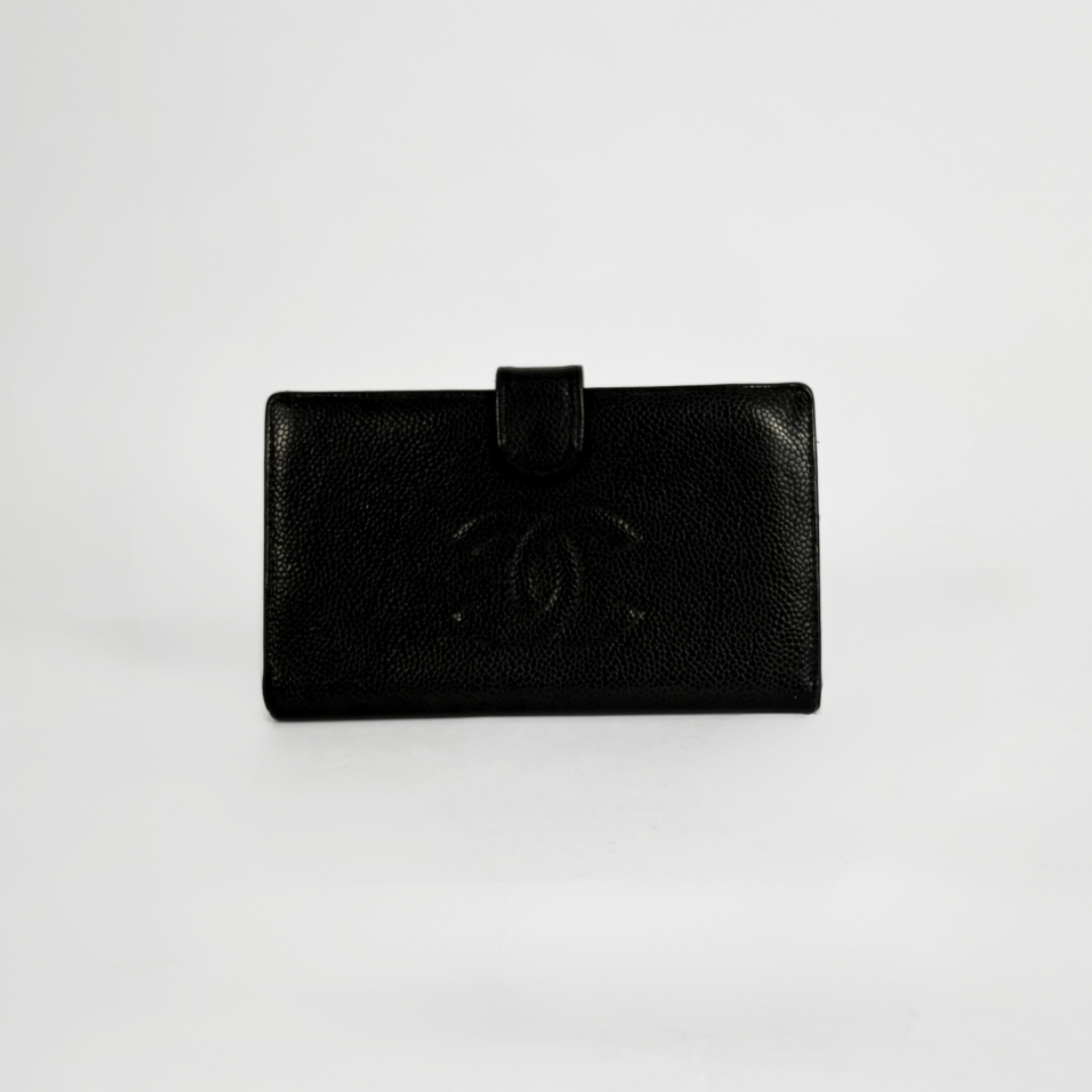 Chanel Wallet large Caviar on white background