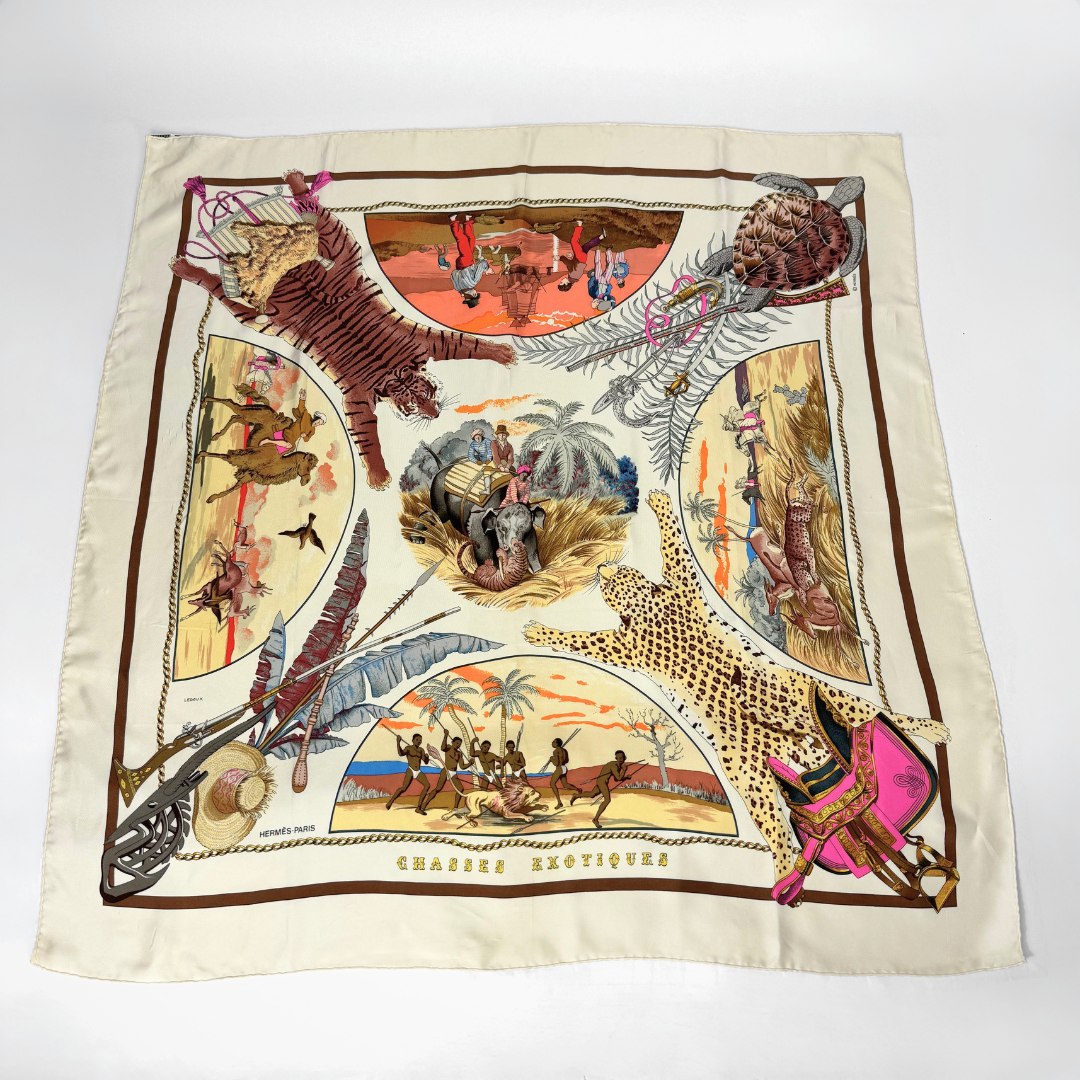  Hermès Scarf Silk on a white background