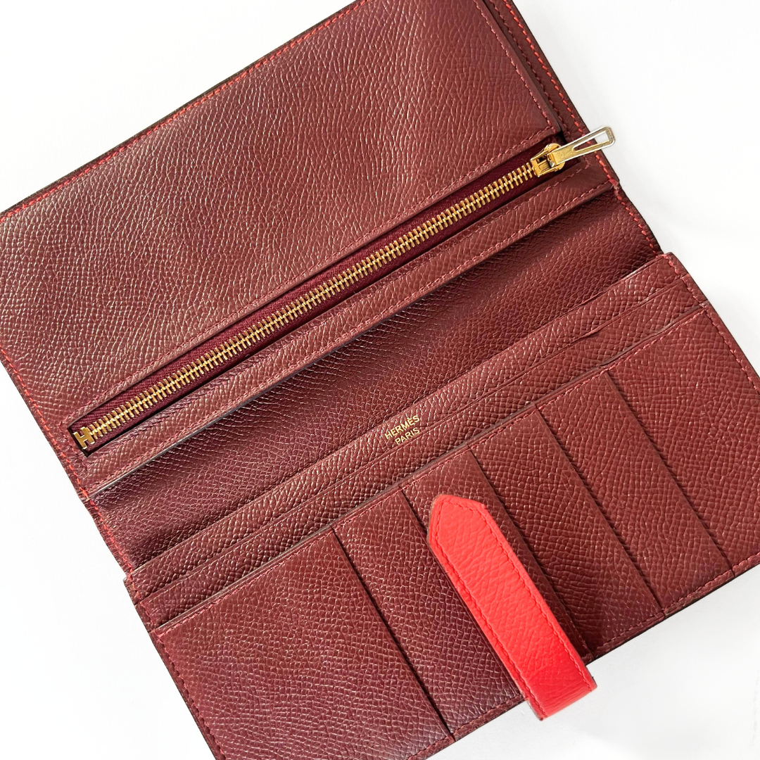 6. Hermès Bearn Wallet Epsom Leather