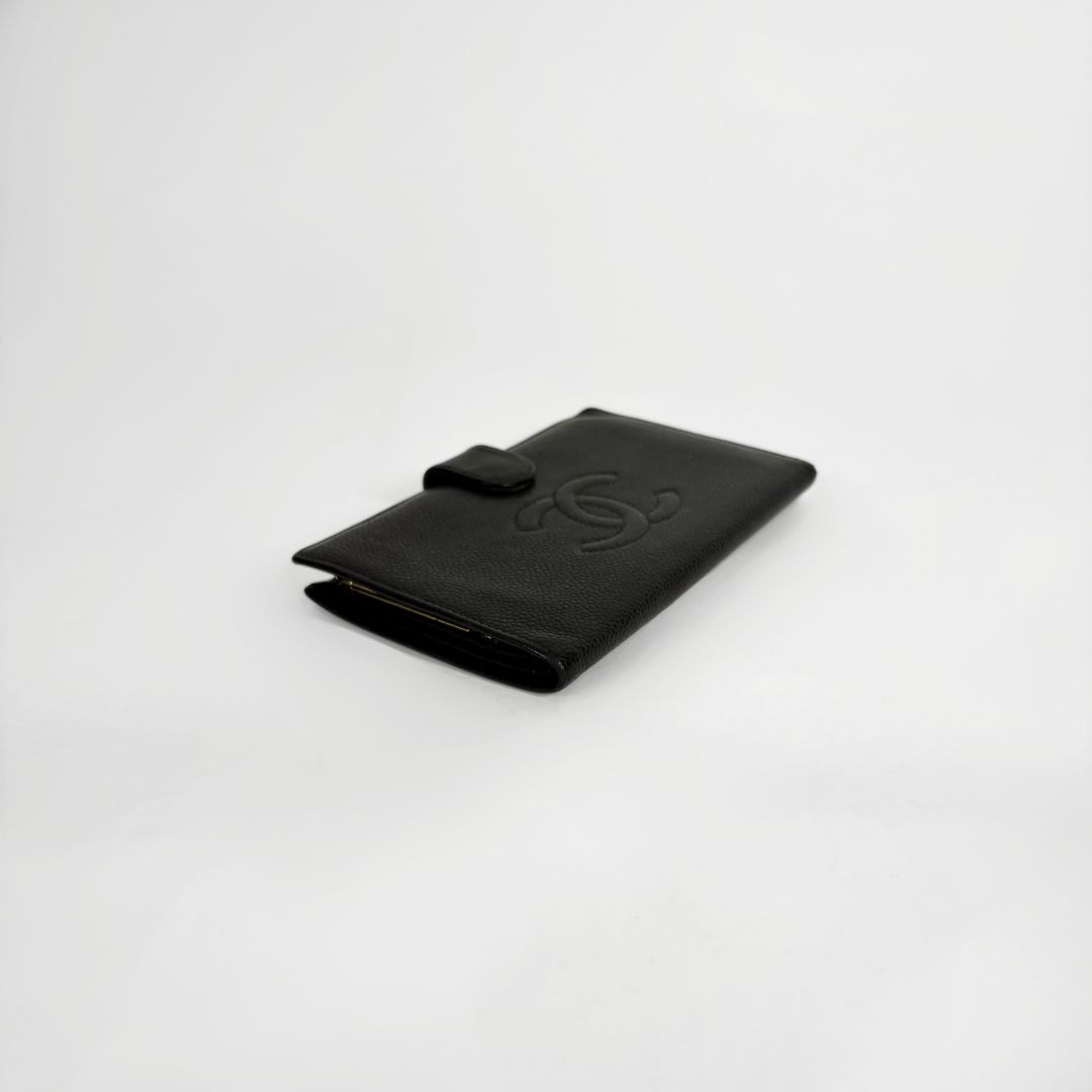 Chanel Wallet large Caviar on a white background