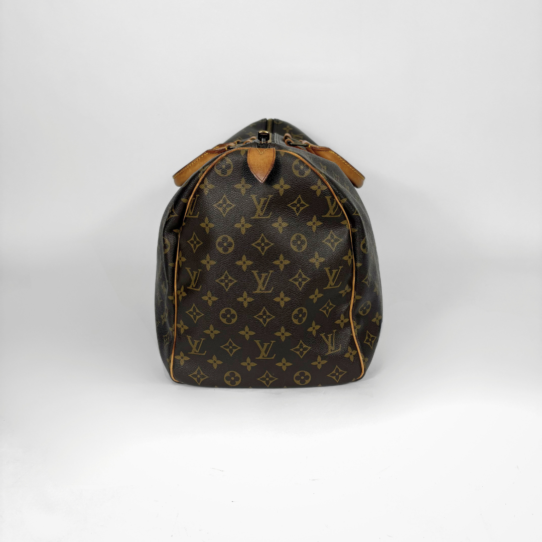 Louis Vuitton monogram handbag on a white background