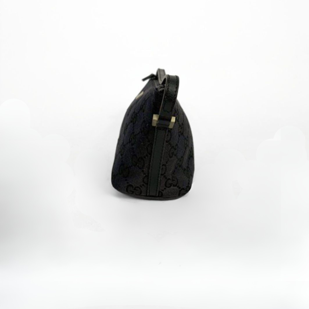 Gucci Boat Pochette in Canvas with the classic Gucci print on a white background
